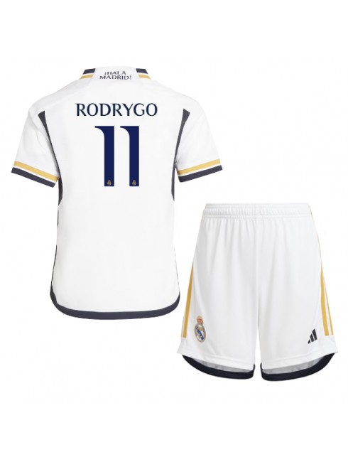 Billige Real Madrid Rodrygo Goes #11 Hjemmedraktsett Barn 2023-24 Kortermet (+ Korte bukser)